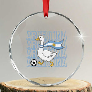Argentina Soccer Football Crystal Glass Ornament Silly Goose Argentinian Flag Fan Supporter TS14 Transparent Glass 3'' Circle Print Your Wear