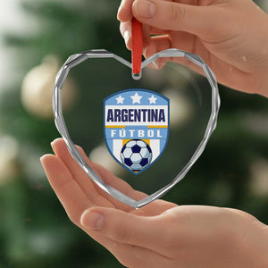 Argentina Soccer Football Heart Crystal Glass Ornament Argentinian Football Game Day Supporter TS14 Print Your Wear
