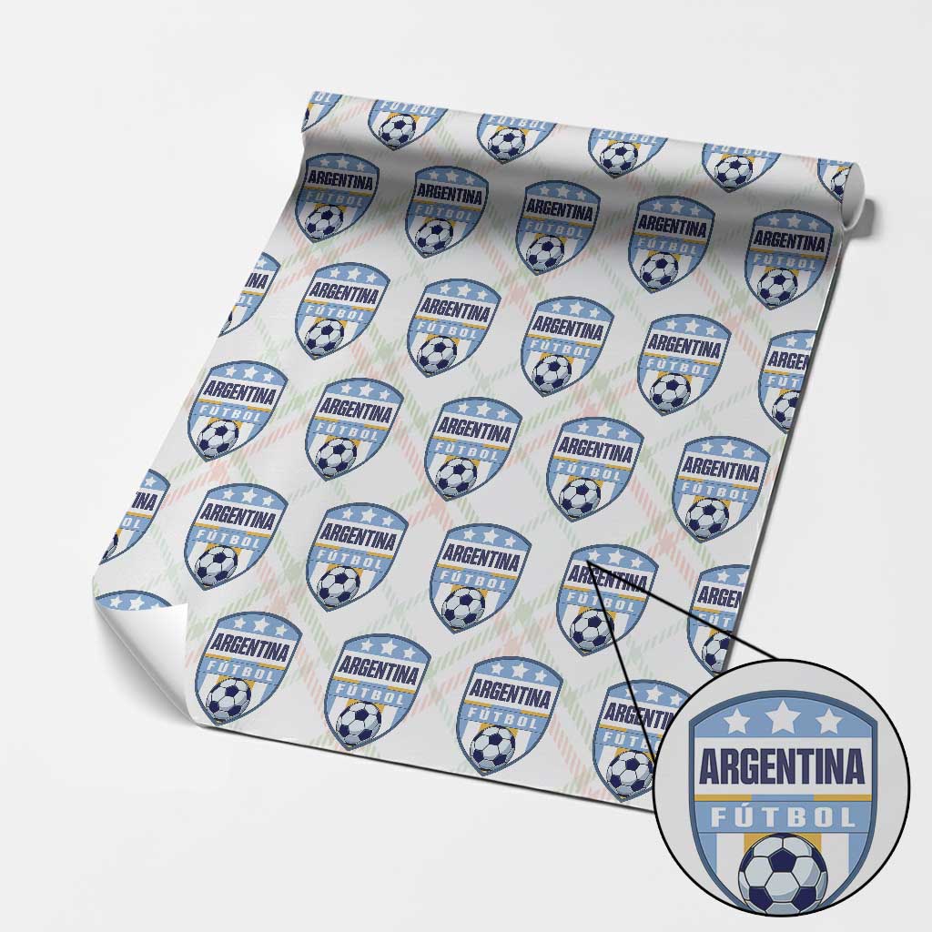 Argentina Soccer Football Wrapping Paper Roll Argentinian Football Game Day Supporter TS14 Christmas Plaid Print Your Wear