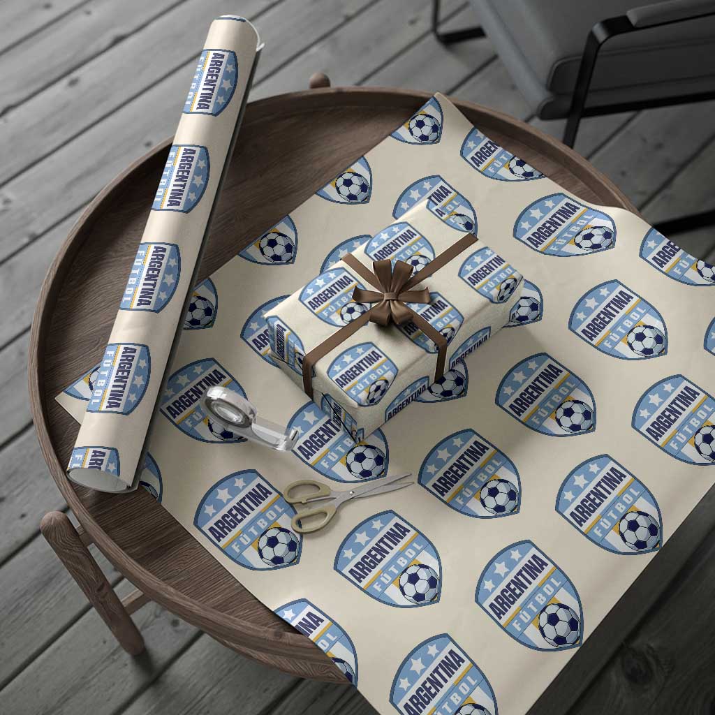 Argentina Soccer Football Wrapping Paper Roll Argentinian Football Game Day Supporter TS14 Beige Print Your Wear
