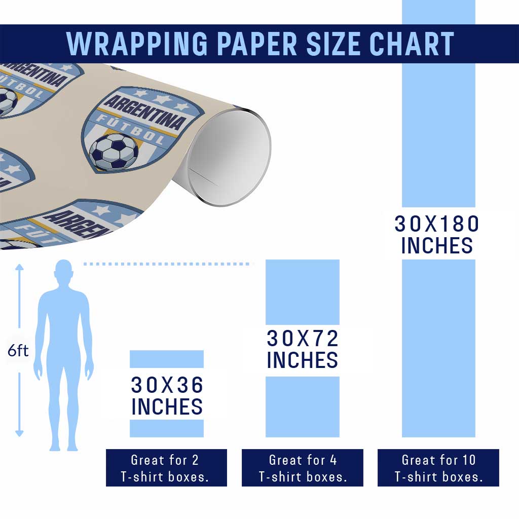 Argentina Soccer Football Wrapping Paper Roll Argentinian Football Game Day Supporter TS14 Print Your Wear