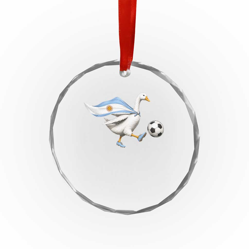 Argentina Soccer Goose Crystal Glass Ornament Argentine Flag Patriotic Football Fan Graphic