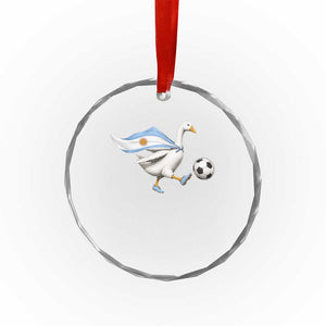 Argentina Soccer Goose Crystal Glass Ornament Argentine Flag Patriotic Football Fan Graphic