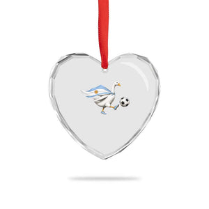 Argentina Soccer Goose Heart Crystal Glass Ornament Argentine Flag Patriotic Football Fan Graphic TS10 Print Your Wear