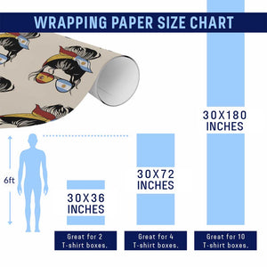 Argentina Spain Flag Messy Bun Girl Graphic Wrapping Paper Roll Cool Latina Argentine Spanish Pride Match Day