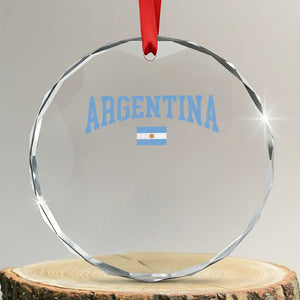 Argentina Sports Throwback Design Vintage Argentinian Flag Crystal Glass Ornament TS11 Transparent Glass 3'' Circle Print Your Wear