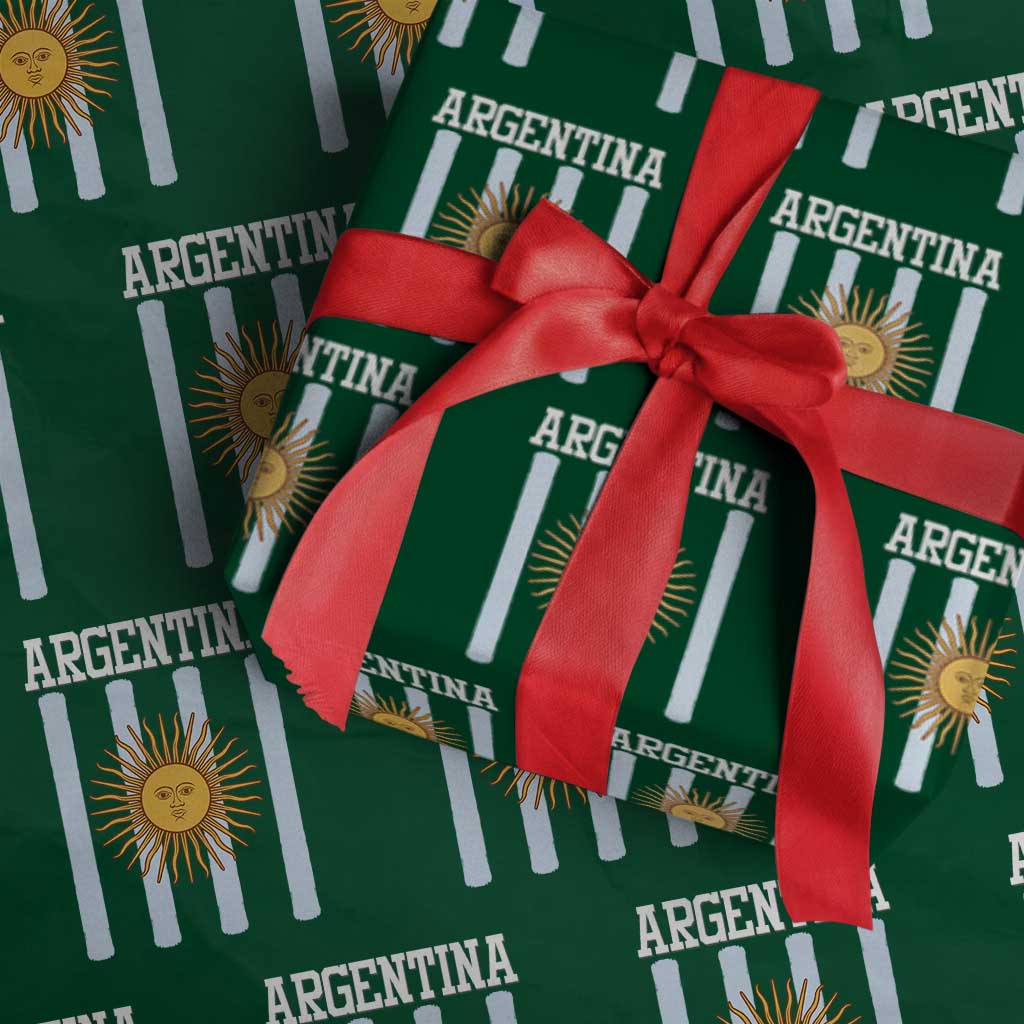 Argentina Sun of May Flag Retro Graphic Wrapping Paper Roll Patriotic Argentine Heritage Pride Souvenir TS02 Green Print Your Wear