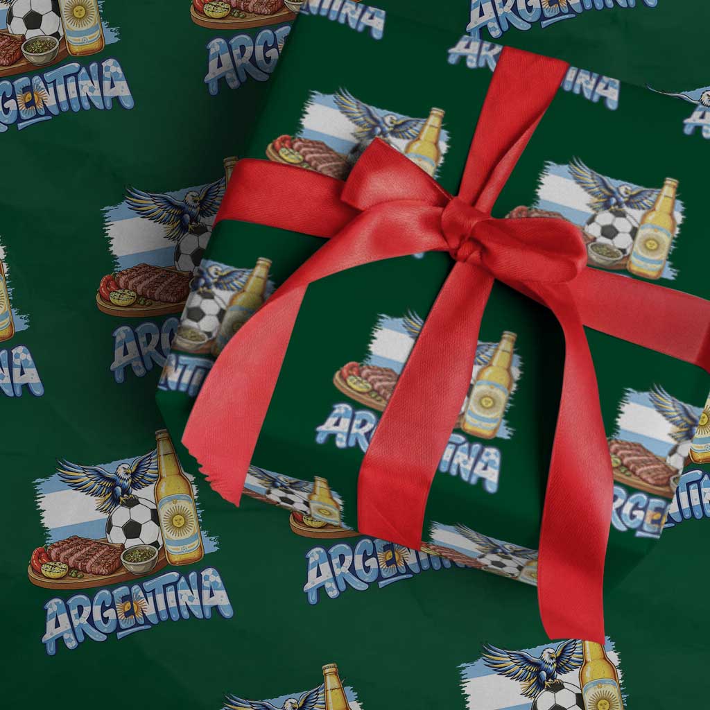 Argentine Pride Soccer And Beer Wrapping Paper Roll Football Fan Graphic