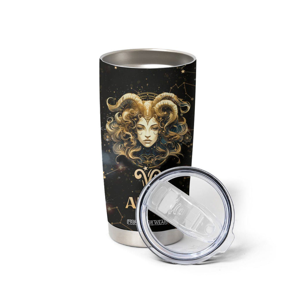 Aries Zodiac Tumbler Cup Celestial Constellation Astrology Horoscope Galaxy TB02 Printyourwear