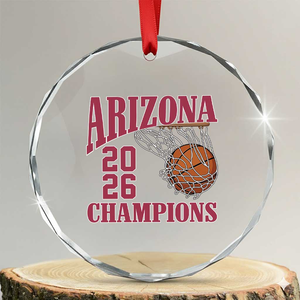 Arizona Champions Crystal Glass Ornament Gift For Basketball Fan TS12 Transparent Glass 3'' Circle Print Your Wear