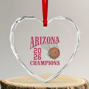 Arizona Champions Heart Crystal Glass Ornament Gift For Basketball Fan TS12 Transparent Glass 3'' Heart Print Your Wear
