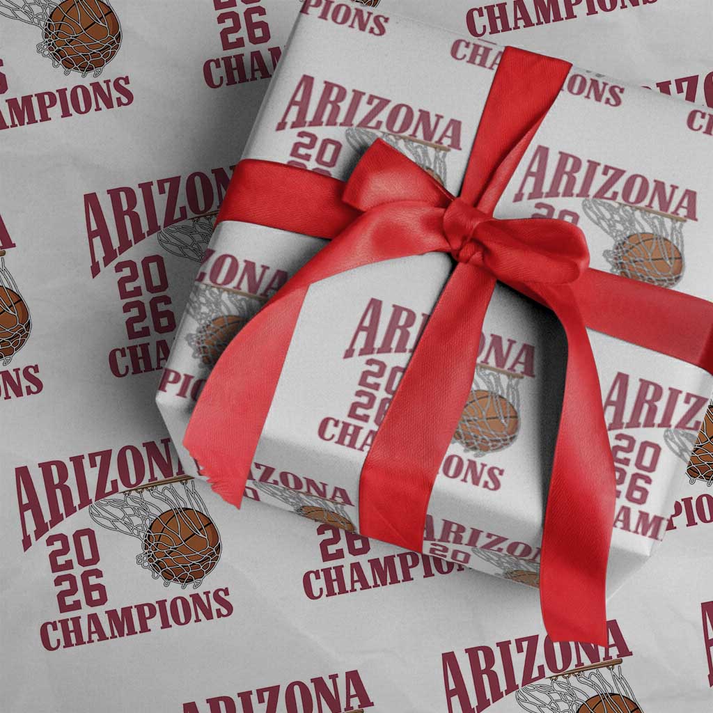 Arizona Champions Wrapping Paper Roll Gift For Basketball Fan TS12 White Print Your Wear