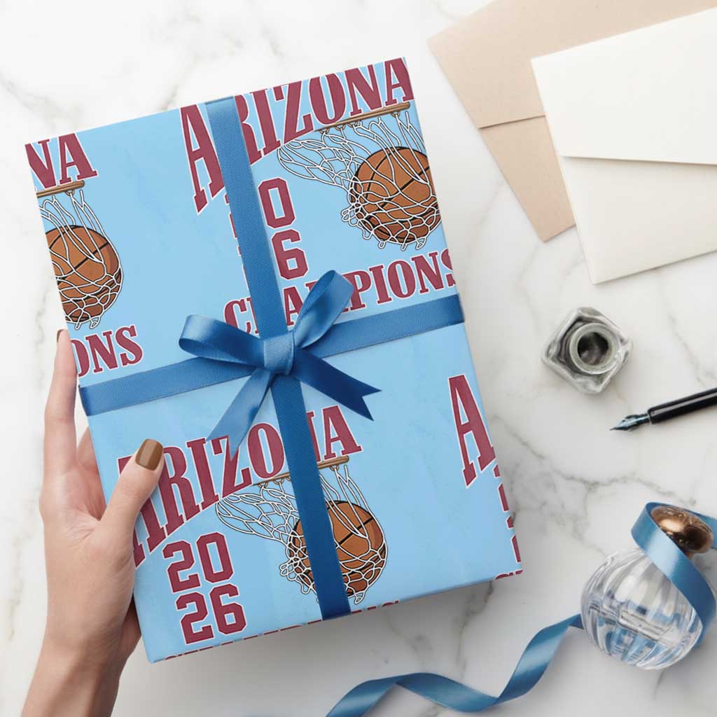 Arizona Champions Wrapping Paper Roll Gift For Basketball Fan TS12 Light Blue Print Your Wear