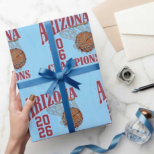 Arizona Champions Wrapping Paper Roll Gift For Basketball Fan TS12 Light Blue Print Your Wear