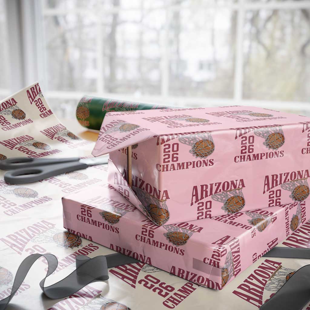 Arizona Champions Wrapping Paper Roll Gift For Basketball Fan TS12 Light Pink Print Your Wear