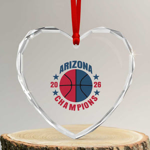 Arizona Champions Pride Heart Crystal Glass Ornament Professional Basketball Fan Gift TS12 Transparent Glass 3'' Heart Print Your Wear
