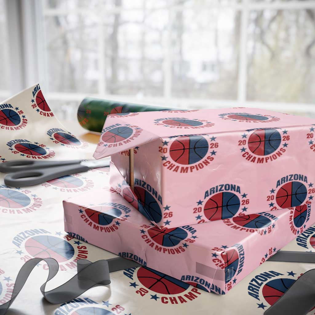Arizona Champions Pride Wrapping Paper Roll Professional Basketball Fan Gift TS12 Light Pink Print Your Wear