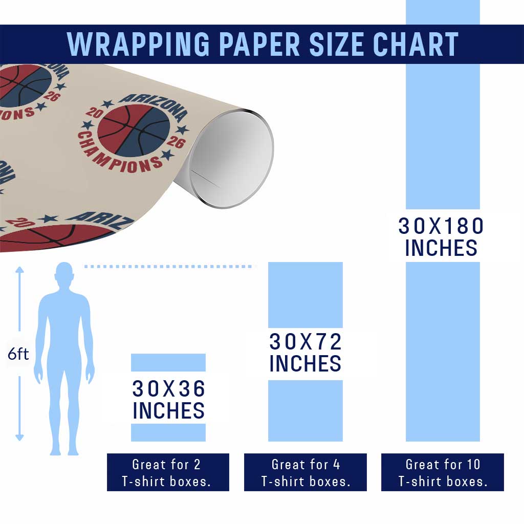 Arizona Champions Pride Wrapping Paper Roll Professional Basketball Fan Gift TS12 Print Your Wear