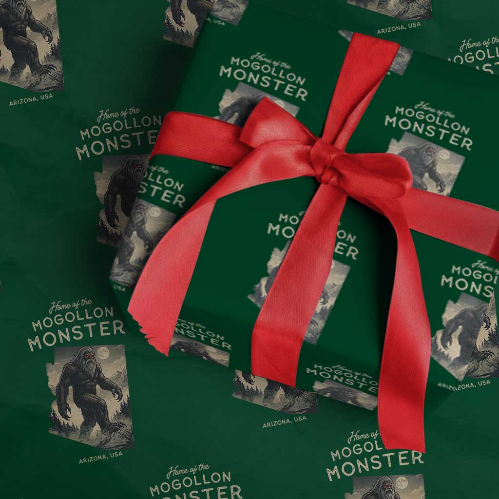 Arizona Cryptid Lover Wrapping Paper Roll Home Of The Mogollon Monster TS12 Green Print Your Wear