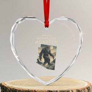 Arizona Cryptid Lover Heart Crystal Glass Ornament Home Of The Mogollon Monster TS12 Transparent Glass 3'' Heart Print Your Wear