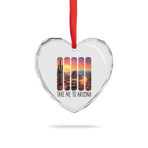 Arizona Desert Cactus Western Adventure Heart Crystal Glass Ornament Take Me To AZ TS12 Print Your Wear