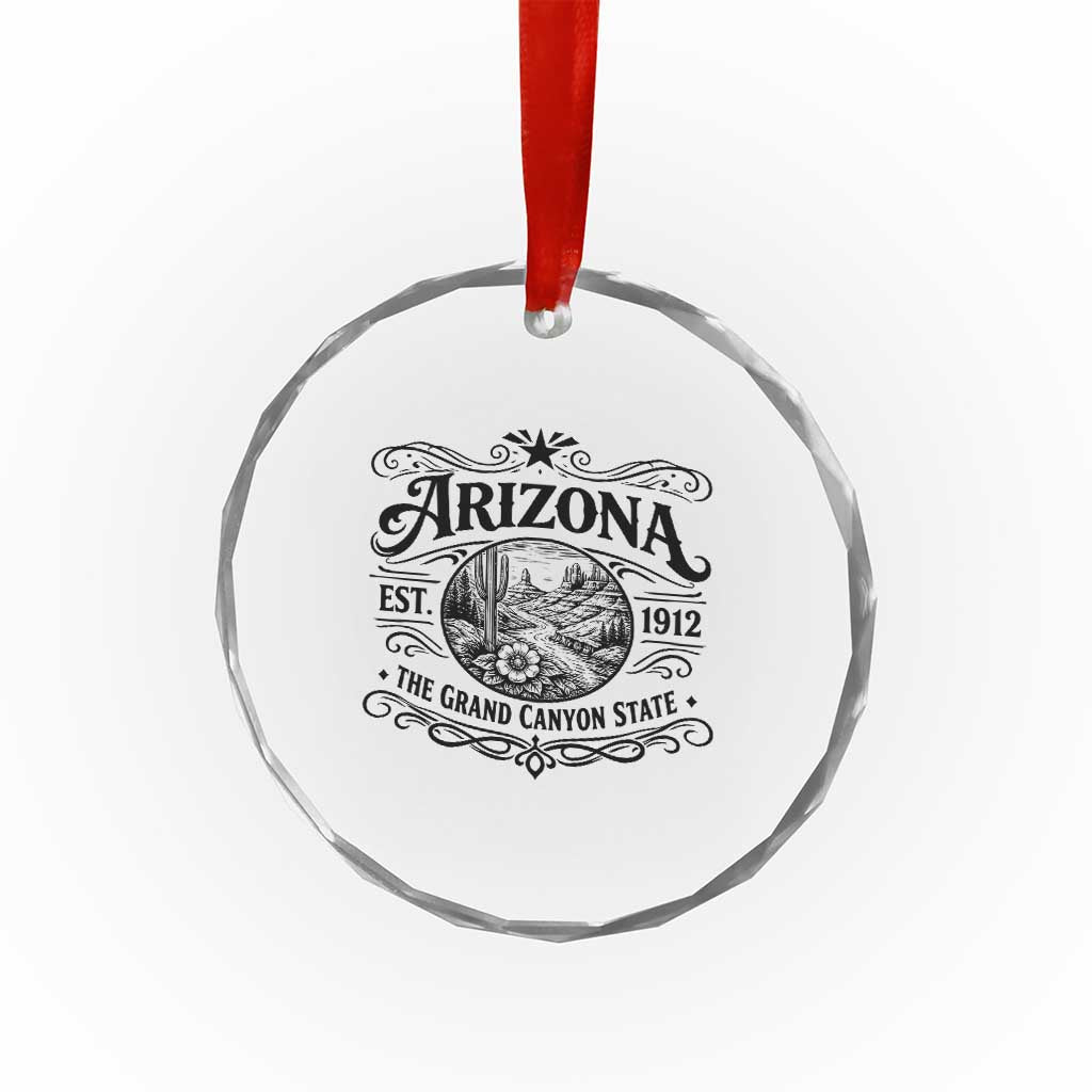 Arizona Desert Wanderlust Crystal Glass Ornament Vintage Grand Canyon State Est 1912 TS12 Print Your Wear