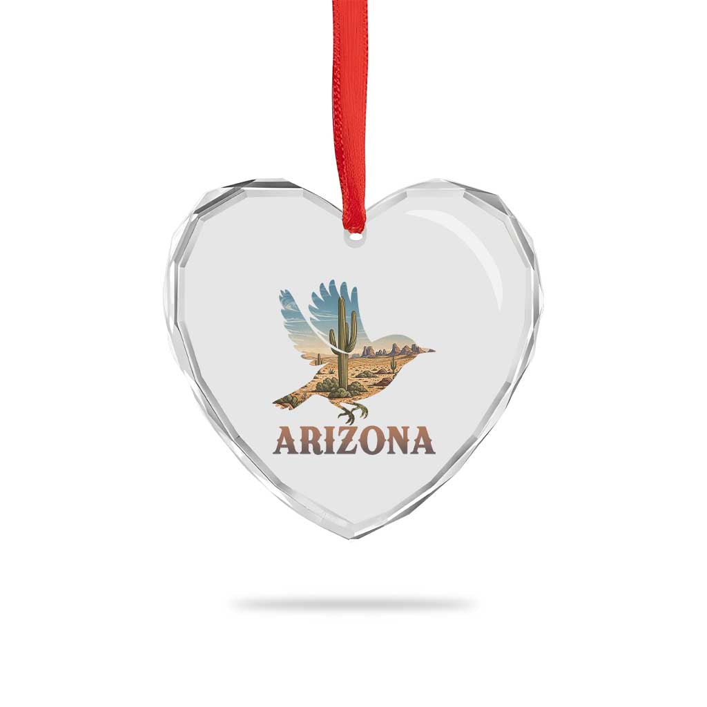 Arizona Desert Wren Bird Heart Crystal Glass Ornament Cactus Landscape Rustic Western TS12 Print Your Wear