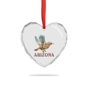 Arizona Desert Wren Bird Heart Crystal Glass Ornament Cactus Landscape Rustic Western TS12 Print Your Wear