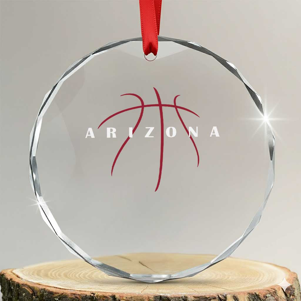 Arizona Fan Basketball Grooves Graphic AZ State Crystal Glass Ornament TS11 Transparent Glass 3'' Circle Print Your Wear