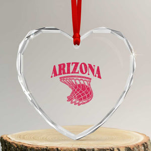 Arizona Fan Heart Crystal Glass Ornament Southwest Basketball Sports Lover TS12 Transparent Glass 3'' Heart Print Your Wear