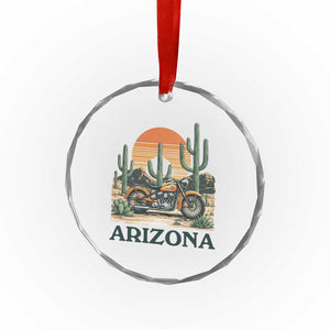 Arizona Motorcycle Crystal Glass Ornament Vintage Desert Highway Rider Gift TS12 Print Your Wear