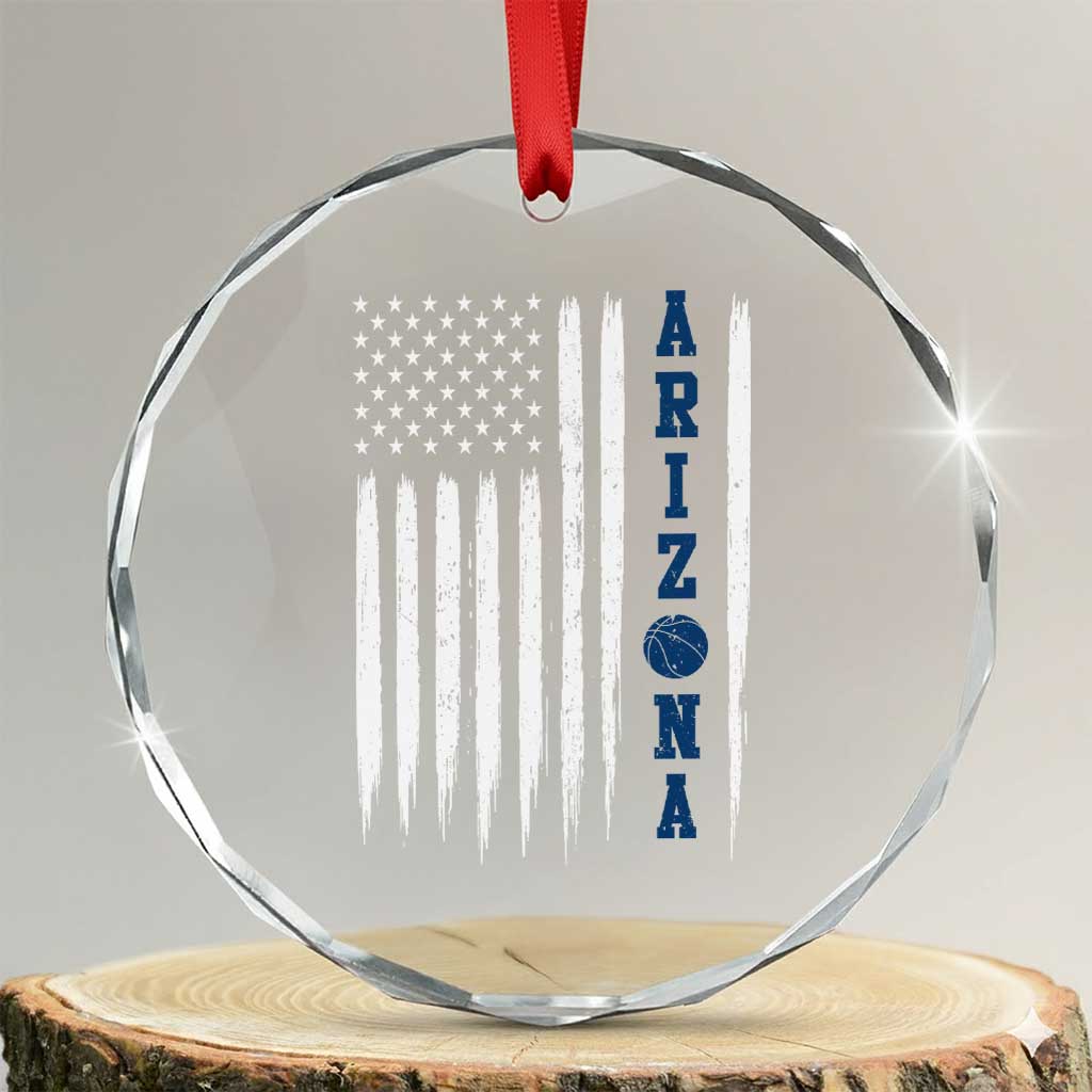 Arizona Patriotic Sports Crystal Glass Ornament US Flag Basketball Player Gift TS12 Transparent Glass 3'' Circle Print Your Wear