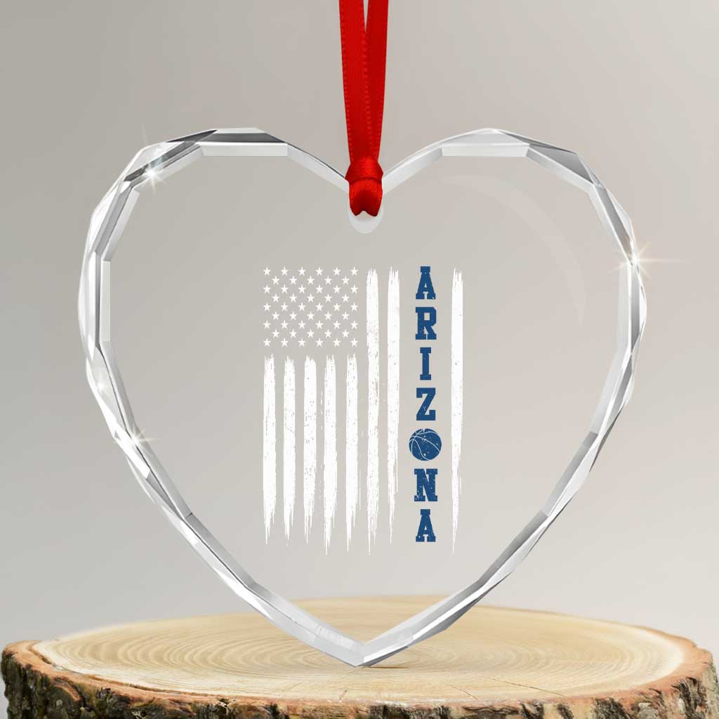 Arizona Patriotic Sports Heart Crystal Glass Ornament US Flag Basketball Player Gift TS12 Transparent Glass 3'' Heart Print Your Wear