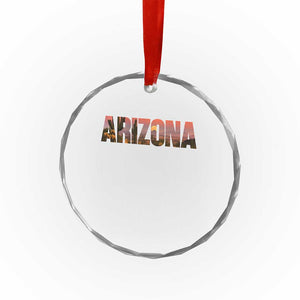 Arizona Photo Landscape Cactus Dessert Mountains Nature Crystal Glass Ornament