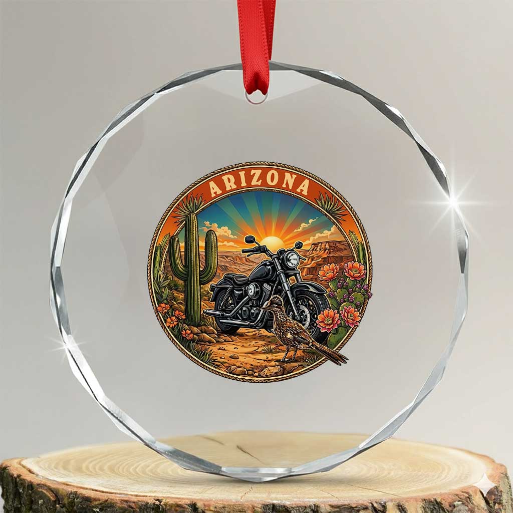 Arizona Pride Crystal Glass Ornament Adventure Scenic Journey Southwest USA TS12 Transparent Glass 3'' Circle Print Your Wear