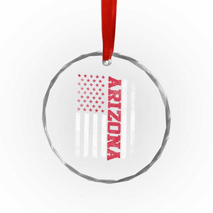Arizona Pride Crystal Glass Ornament Vintage American Flag Distressed Varsity Aesthetic Letters AZ State TS11 Print Your Wear