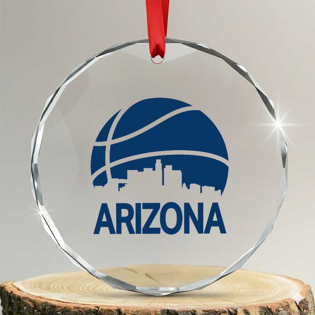 Arizona Skyline Pride Crystal Glass Ornament Gift For Basketball Fan TS12 Transparent Glass 3'' Circle Print Your Wear