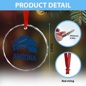 Arizona Skyline Pride Crystal Glass Ornament Gift For Basketball Fan TS12 Print Your Wear