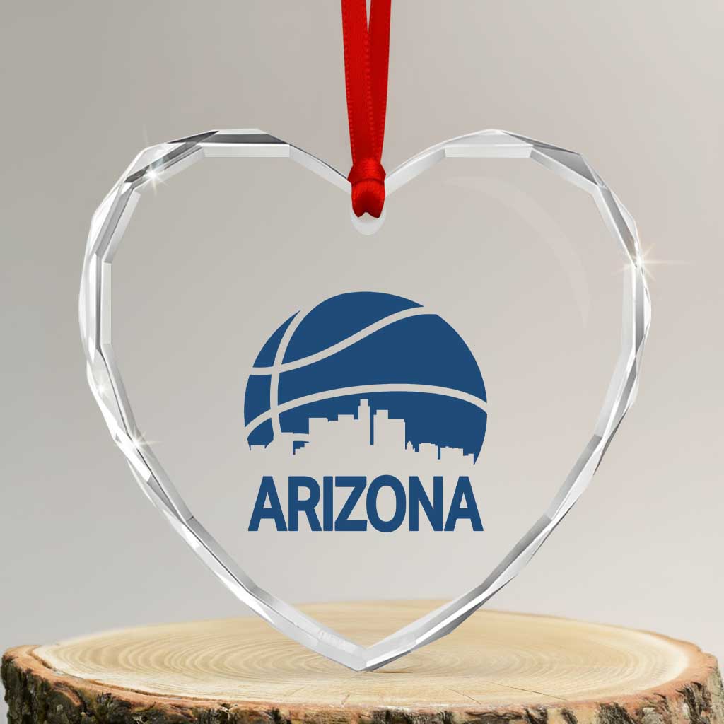 Arizona Skyline Pride Heart Crystal Glass Ornament Gift For Basketball Fan TS12 Transparent Glass 3'' Heart Print Your Wear