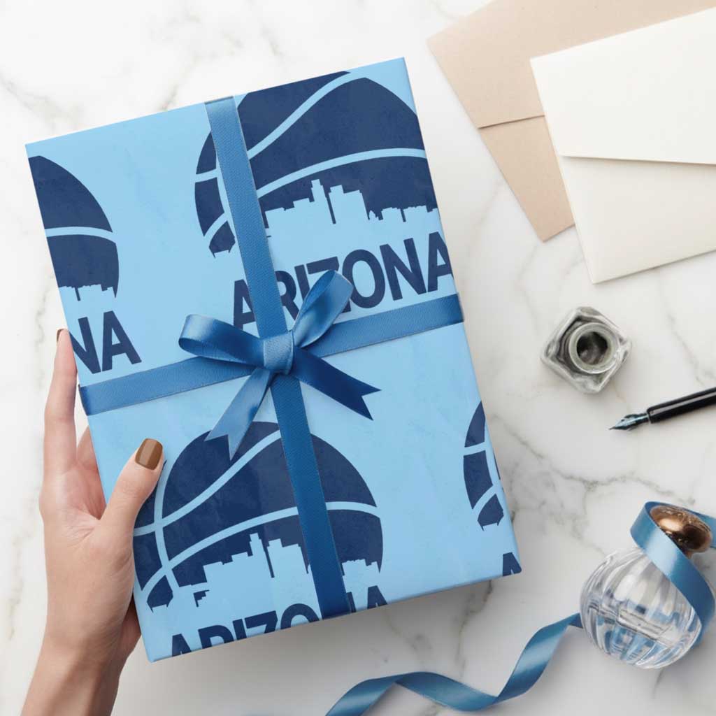 Arizona Skyline Pride Wrapping Paper Roll Gift For Basketball Fan TS12 Light Blue Print Your Wear