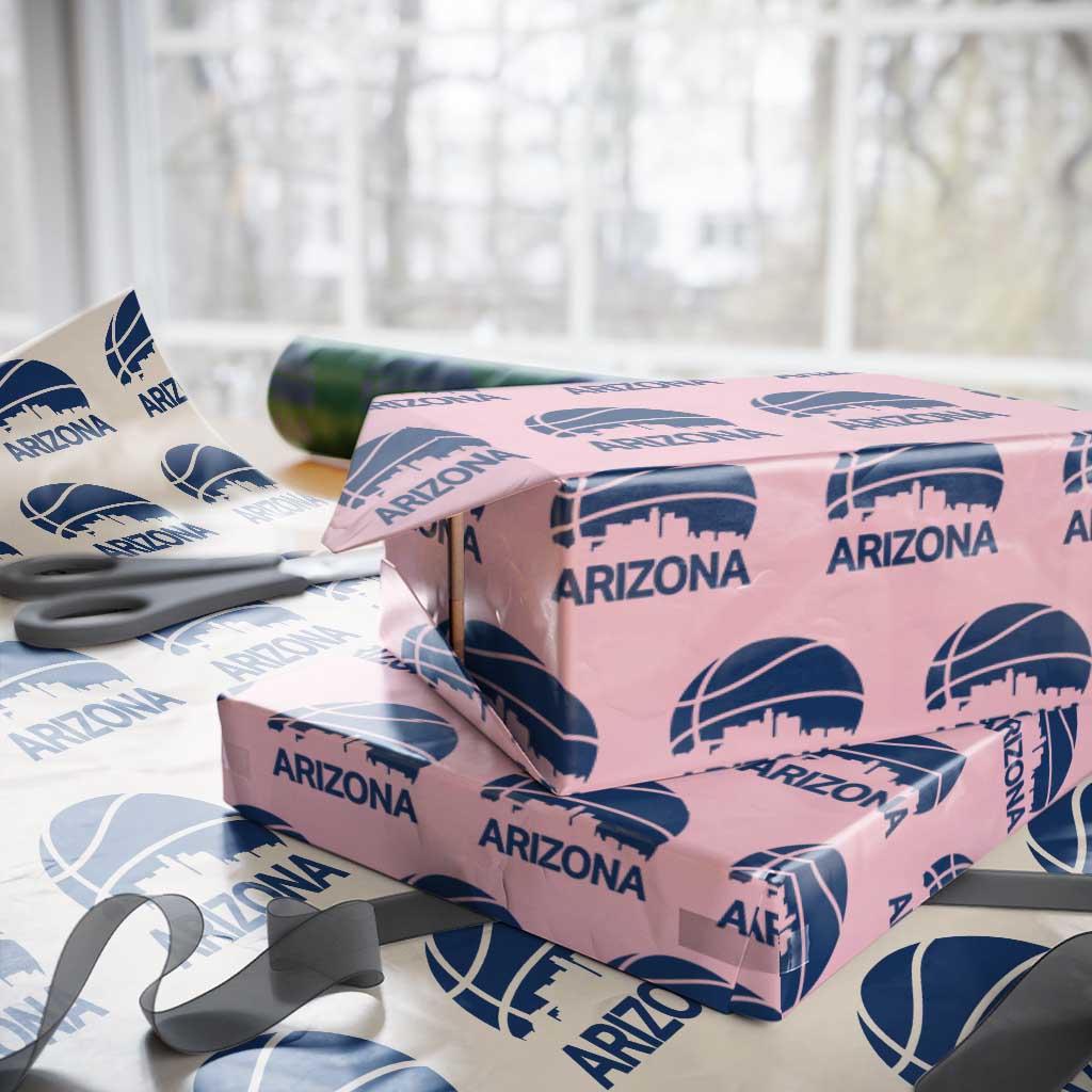 Arizona Skyline Pride Wrapping Paper Roll Gift For Basketball Fan TS12 Light Pink Print Your Wear