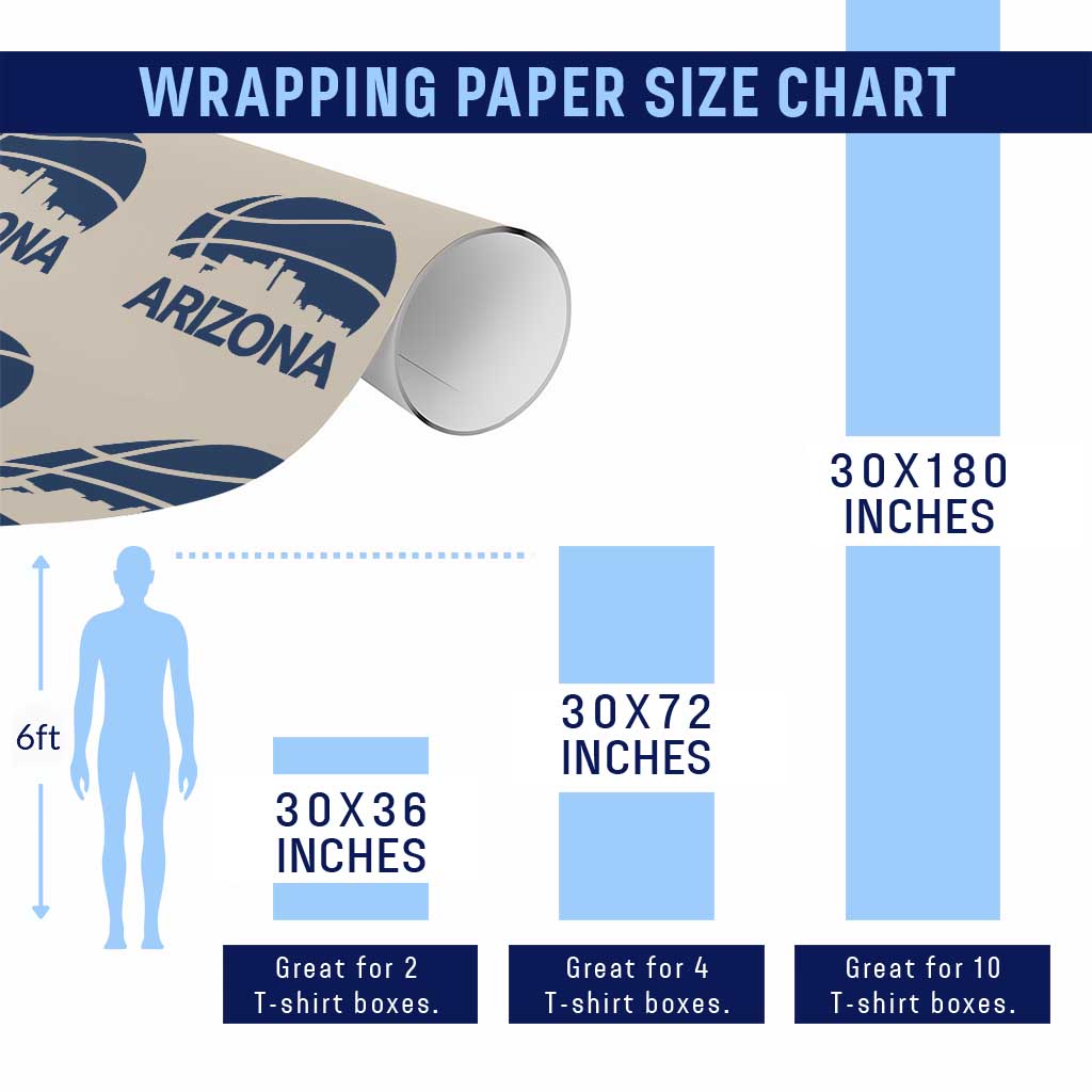 Arizona Skyline Pride Wrapping Paper Roll Gift For Basketball Fan TS12 Print Your Wear