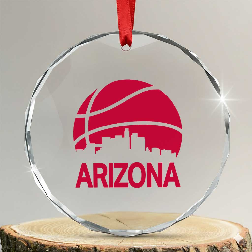 Arizona Skyline State Pride Crystal Glass Ornament Modern Urban Hoops Basketball TS12 Transparent Glass 3'' Circle Print Your Wear