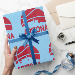 Arizona Skyline State Pride Wrapping Paper Roll Modern Urban Hoops Basketball TS12 Light Blue Print Your Wear