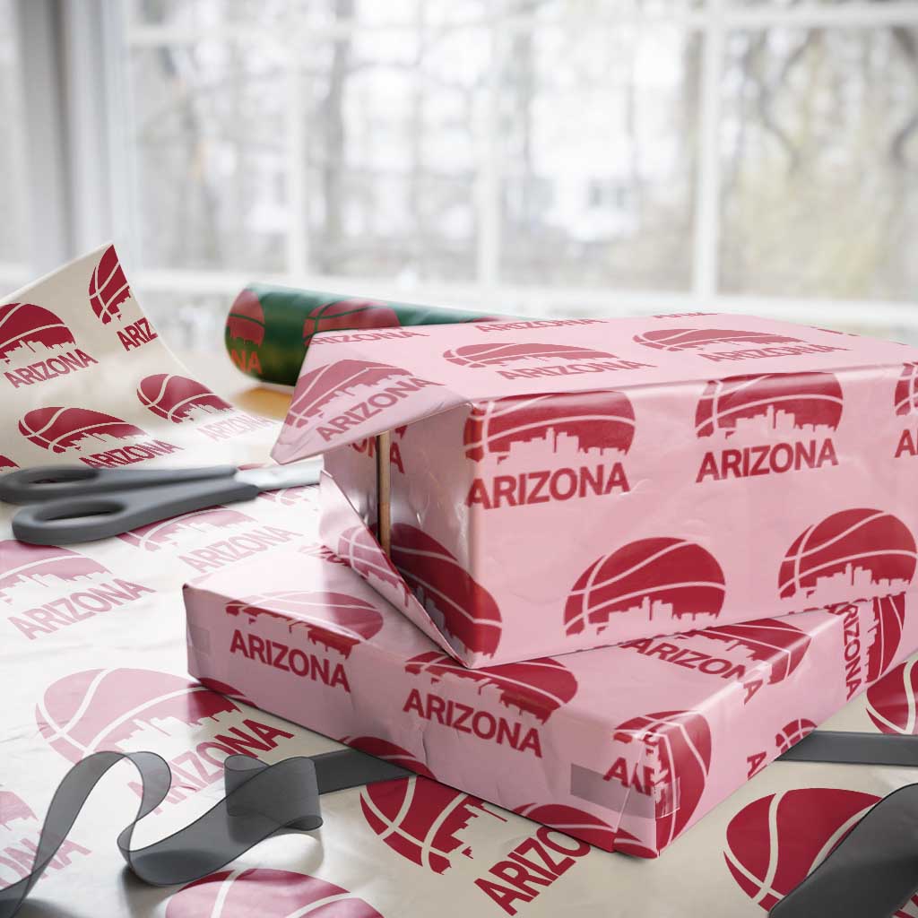 Arizona Skyline State Pride Wrapping Paper Roll Modern Urban Hoops Basketball TS12 Light Pink Print Your Wear