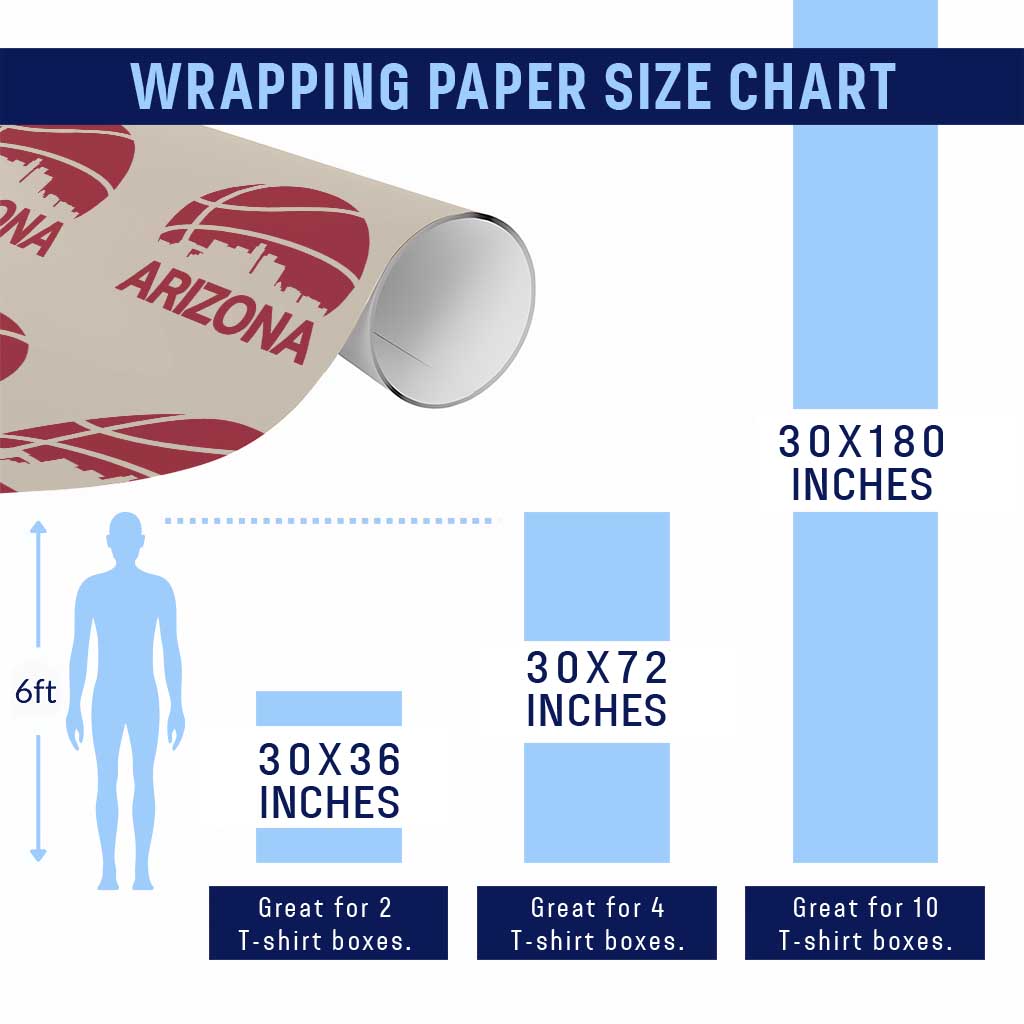 Arizona Skyline State Pride Wrapping Paper Roll Modern Urban Hoops Basketball TS12 Print Your Wear