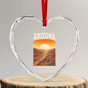 Arizona Souvenir Grand Canyon State Heart Crystal Glass Ornament Saguaro Cactus Road Trip TS12 Transparent Glass 3'' Heart Print Your Wear