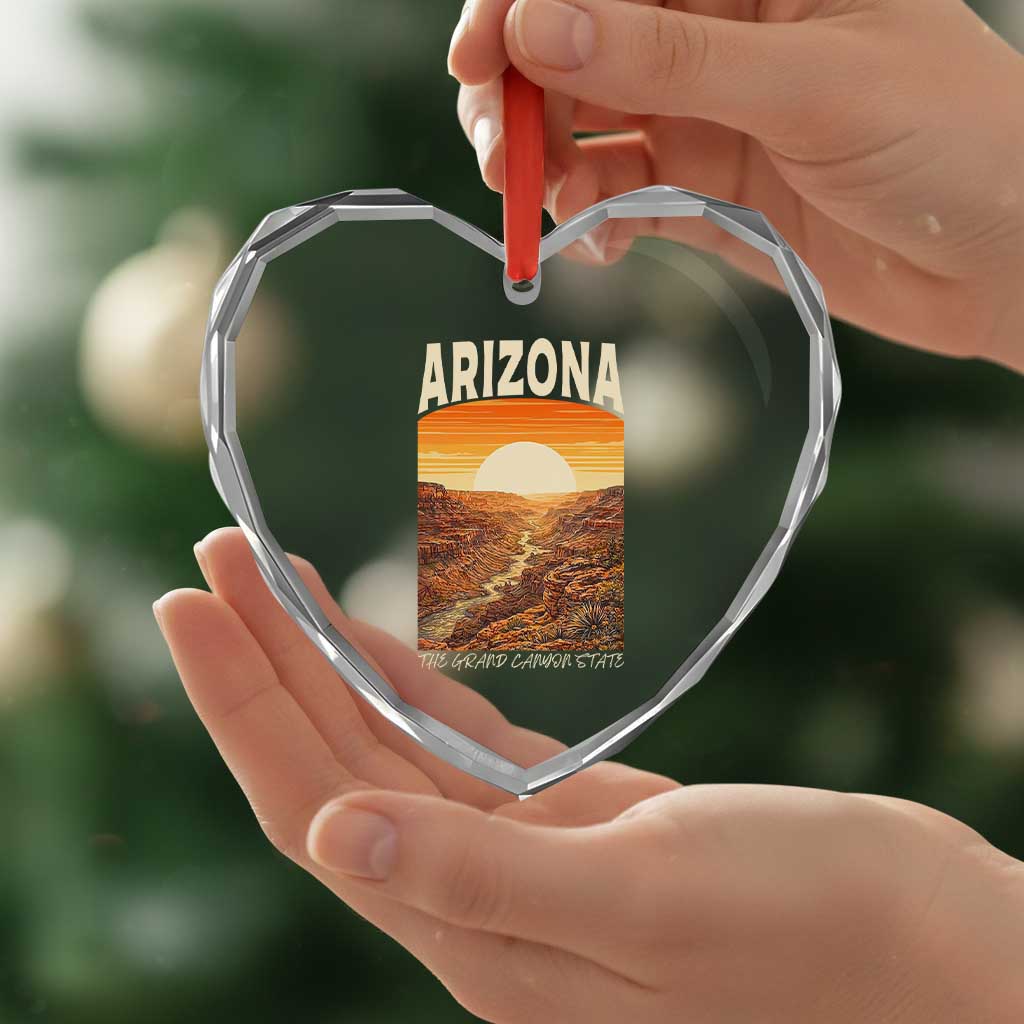 Arizona Souvenir Grand Canyon State Heart Crystal Glass Ornament Saguaro Cactus Road Trip TS12 Print Your Wear