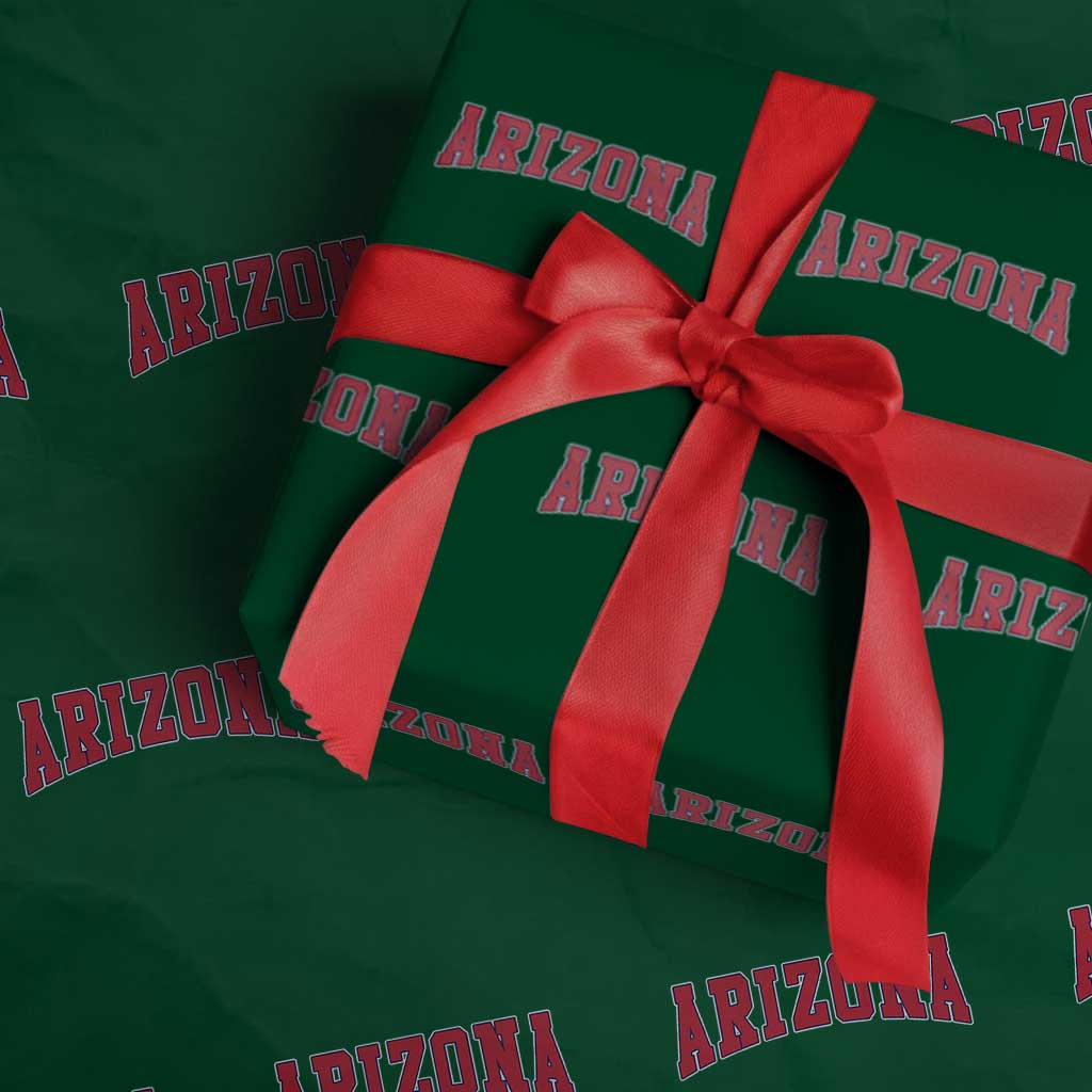 Arizona Sports Fan Vintage Bold Throwback AZ State Wrapping Paper Roll TS11 Green Print Your Wear