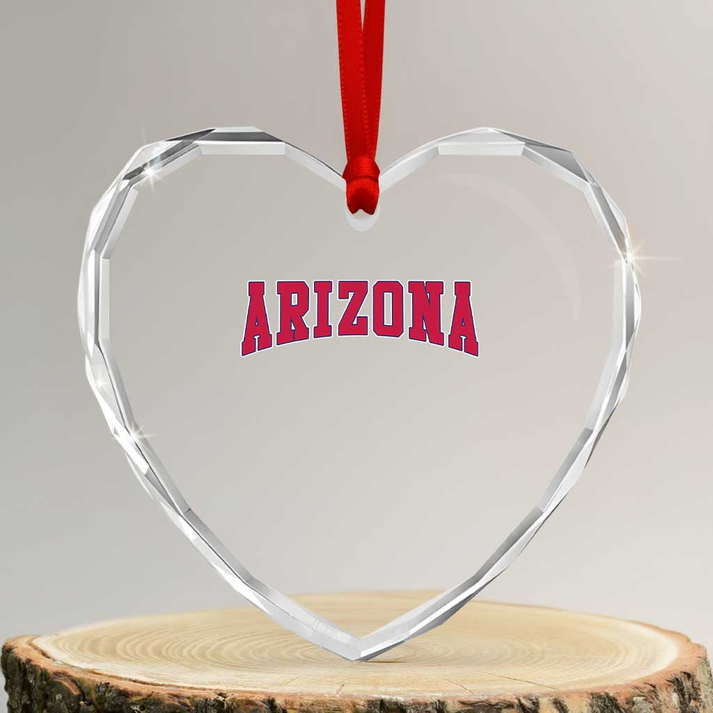 Arizona Sports Fan Vintage Bold Throwback AZ State Heart Crystal Glass Ornament TS11 Transparent Glass 3'' Heart Print Your Wear